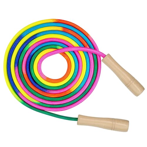 YDHfdc Cuerda Saltar 5M Comba de saltar con Mango de Madera Cuerda Saltar Ajustable Cuerda de Saltar Deportiva para Ejercicio, Deportes Al Aire Libre