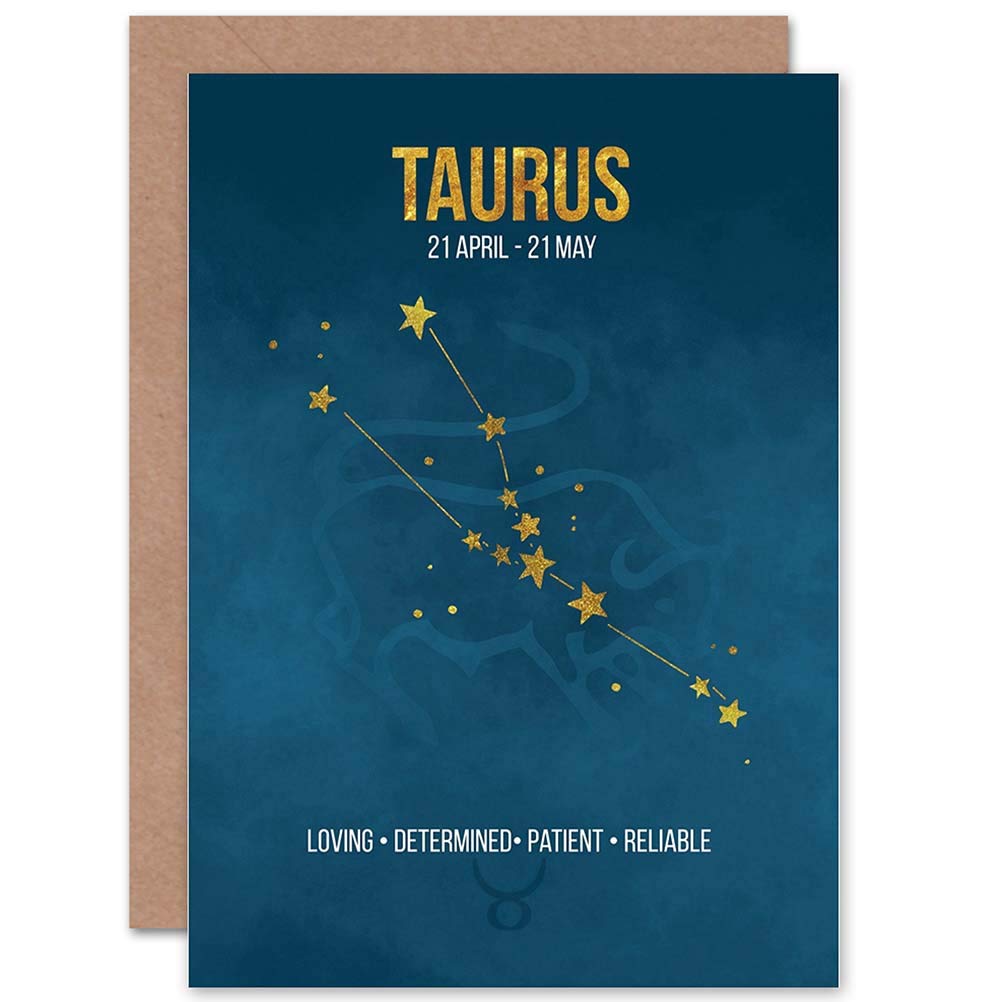 Wee Blue Coo BIRTHDAY CARD - ZODIAC STAR SIGN ASTROLOGY BLUE TAURUS
