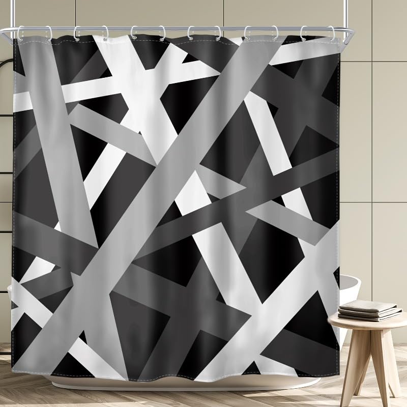 Rideau de douche imperméable anti-éclaboussures 180x210cm avec anneaux inclus