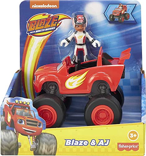 Fisher-Price GYD17 - Blaze und die Monstermaschinen Blaze & AJ, großer Spielzeug-Monster Truck zum Schieben mit… – Bild 7