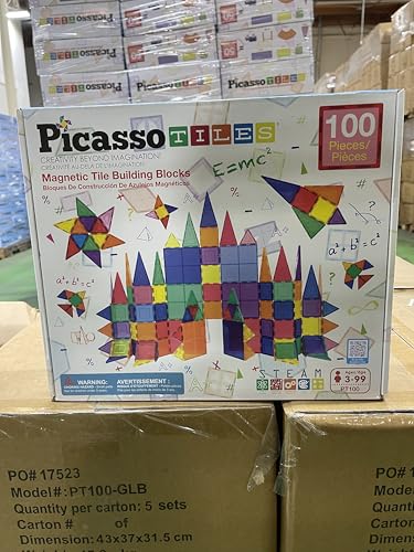 picassotiles 100 piece set 100pcs magnet building tiles clear magnetic 3d blocks construction playboards creativity beyond imagination inspirational recreational educational conventional