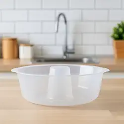 Forma Para Pudim e Bolo de Micro-ondas Paviplast Pérola 22cm x 6cm Transparente Livre de BPA, Ideal Para Pudins, Bolos e Manjares (1)