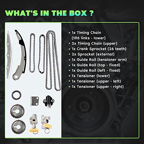 Scitoo Tkns155Gwp Wpni034 34351N 13510-31U00J Engine Timing Chain Kit Sets Replaces For Nissan Altima Maxima Quest 3.5L #TOP1