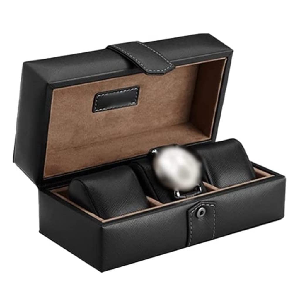 YZCIS Pudełko na zegarek Skórzane pudełko na zegarek 3 miejsca na zegarki podróżne Miejsce do przechowywania Uchwyt na organizer biżuterii Etui Elegancki przenośny organizer na zegarki Organizator