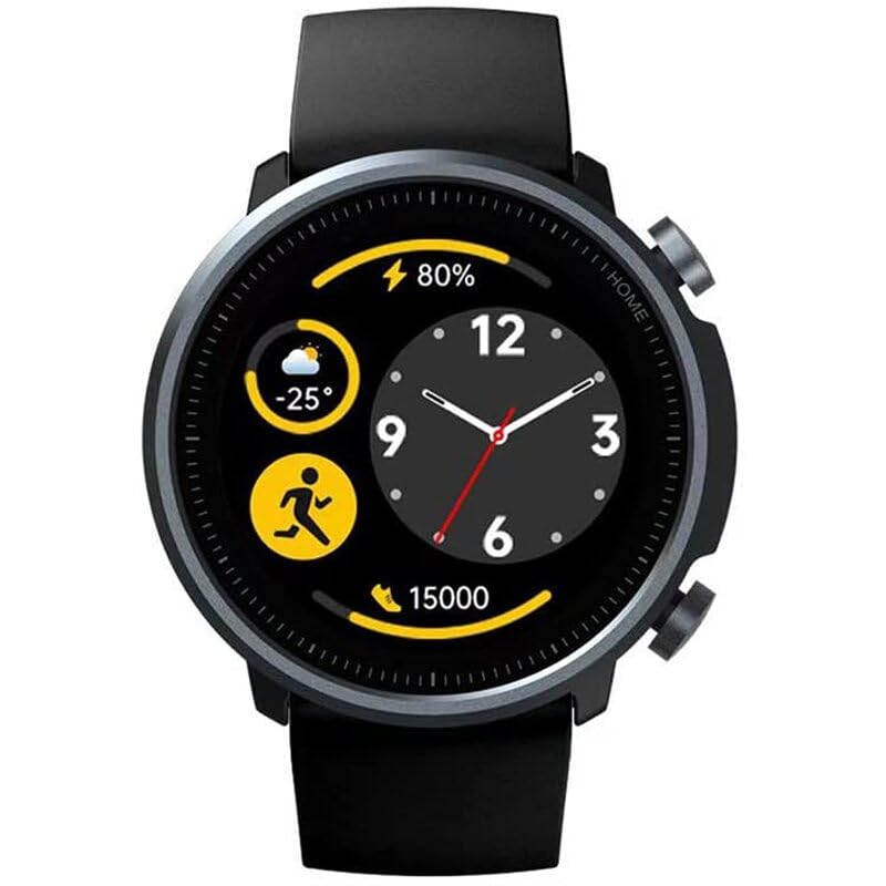 MIICAMNew Mibro A1 1.28"" Smartwatch with Blood Oxygen, Heart Rate Monitor, Fitness, 5ATM Waterproof & Long Battery Life, Black Orginal