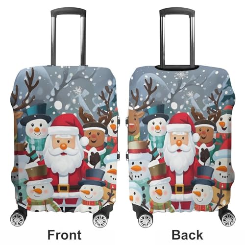 Anti-Scratch Luggage Cover Many Snowmen Printed Luggage Case Protector Washable Suitcase Covers Elastic Suitcase Protector for Size L (26-28 inches) Luggage3