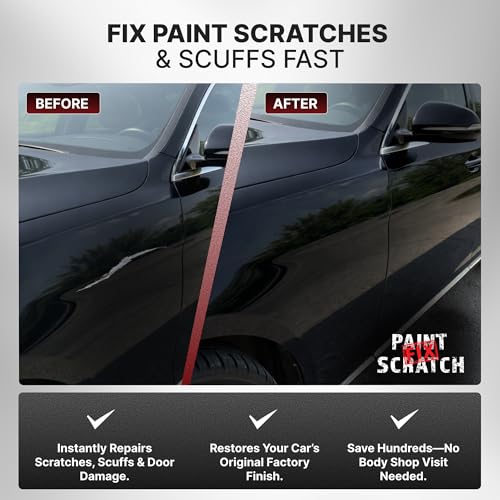 Image of Scratch Fix Black Metallic Touch Up Paint for Cars, Car Scratch Repair Pen | Black car paint pen for chips and scratches. Fast-drying gloss metallic automotive touchup paint for metal plastic fiberglass