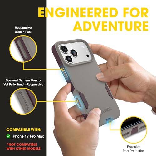 Image of OtterBox iPhone 17 Pro Max (Only) - Commuter Series Case - Built-in MagSafe - Thin, Dual-Layer, Pocket-Friendly, Port Cover - 50 Shades of Kinda Purple