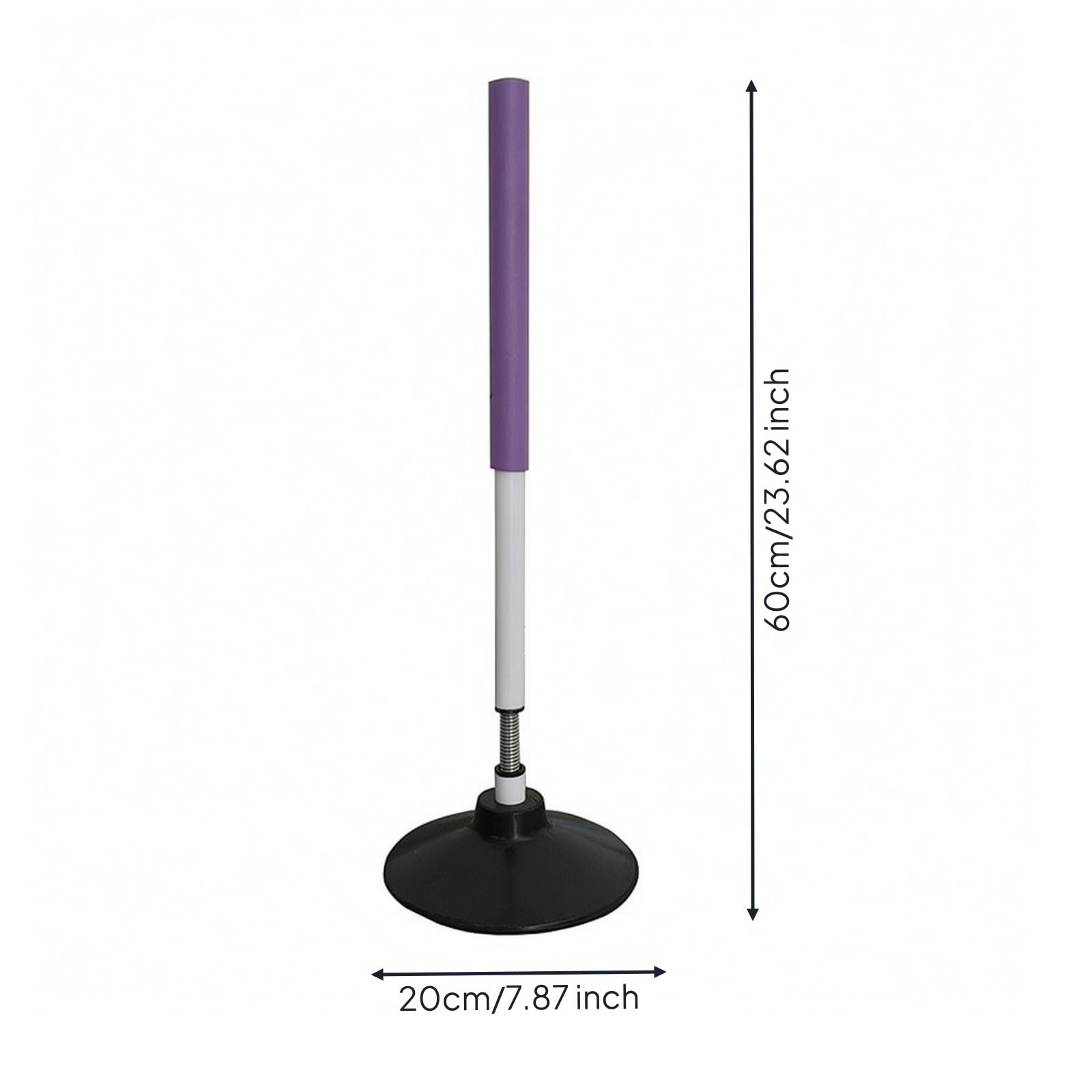 Gralara Poste de Entrenamiento de Baloncesto Poste Barra Cono Estructura de PVC con Base Redonda de Caucho para Driblar y, Base De Goma De 1.2 Kg + Poste De Espuma De 60 Cm