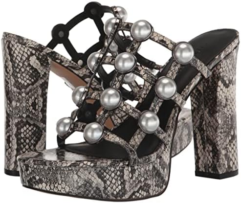 Karl Lagerfeld Paris Women's Addica Pearls-Plat Platform, Black/White, 7.5 | Image 6