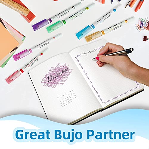 Image of PXBQ Curve Highlighter Pen and Pens No Bleed Mild Soft Chisel Tip Pastel Highlighters Marker Pens for Journaling Note Taking School Stationary Multicolor (6 Pcs Curve Highlighter)