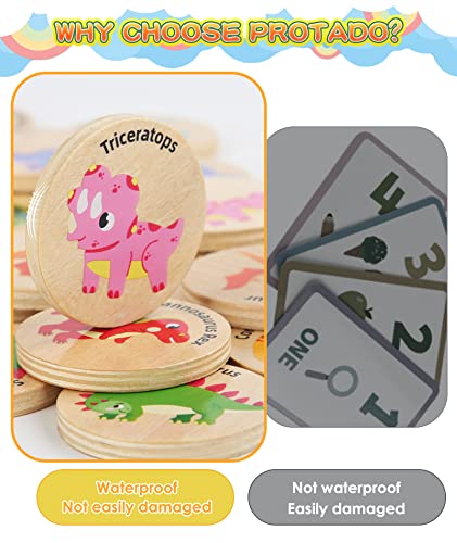 Protado 24-Piece Wooden Dinosaur Memory Matching Card Game for Kids 5.99 + Free Shipping w/ Prime or on 35+ + 40% Off Code GAKAFHE0 - image 3