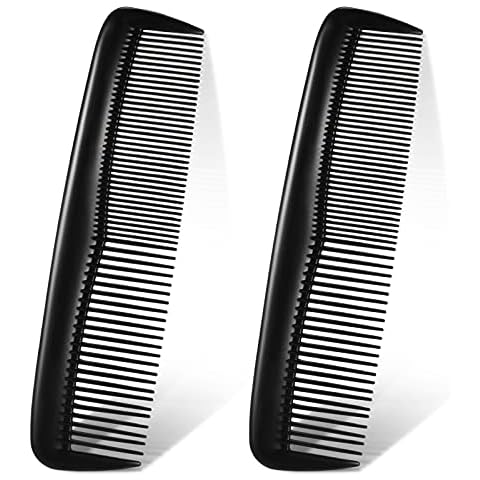 2 Stücke Tasche Kunststoff Haarkämme Schwarzes Haar Kämme Feiner und Standard Zahn Haar Schneidekamm Feiner Kamm Friseur Styling Kämme Cover