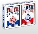 IMAGAME Plastic Playing Cards, Jumbo Index, Poker Size, 1 Blue & 1 Red Deck | Casino Quality, Waterproof & Washable, Perfect for Texas Hold'em Poker, Durable PVC, Smooth Handling, 2 Decks