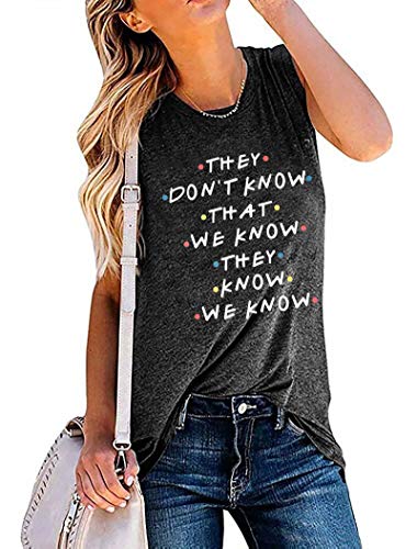 BLANCHES Women Friends They Dont Know Tank Tops TV Show Shirt Sleeveless Tee Summer Workout Tops Dark Grey BLANCHES Women Friends They Dont Know Tank Tops TV Show Shirt Sleeveless Tee Summer Workout Tops Dark Grey