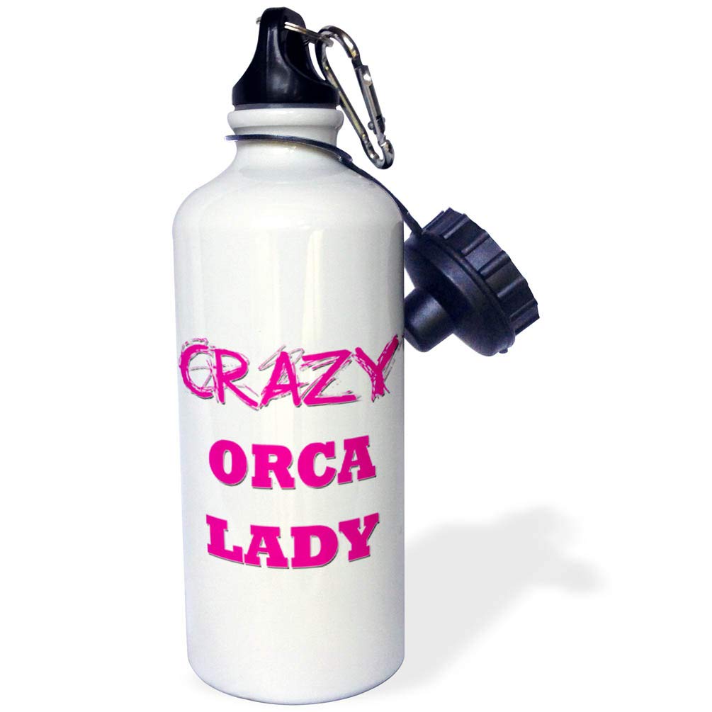 3dRose Crazy Orca Lady-Sports Water Bottle 21oz Multicolored