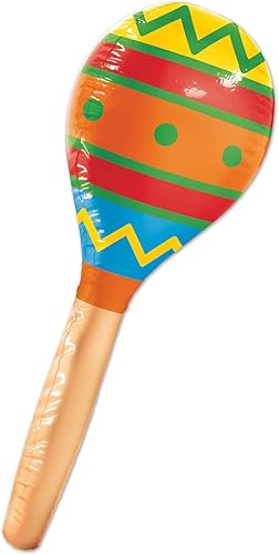 Beistle Decoración inflable grande de maraca de 30 pulgadas, accesorios soplados para fiesta temática mexicana del Cinco de Mayo, suministros de