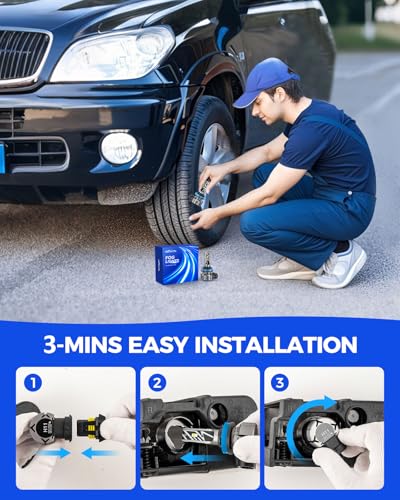 Image of Marsauto H11 /H8 LED Fog Light Bulb, 30,000LM 800% Brightness, H11 H16 H8 LED Bulb Fog Lights, 6500K Cool White Non-Polarity, For DRL Use, Tire Light Assemblies (Pack of 2)