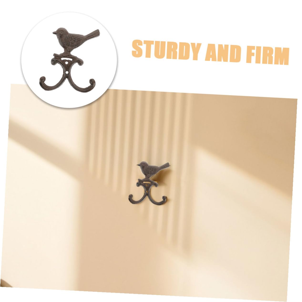 Ganci a Muro a Forma di Piccolo Volatile in Ferro 4 Pezzi, Stile Vintage
