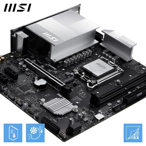 Image of MSI PRO H810M-B Motherboard, mATX - Supports Intel Core Ultra Processors (Series 2), LGA 1851 - DDR5 Memory Boost (6400 MT /s MAX), PCIe 5.0 x16, M.2 Gen4, 2.5G LAN