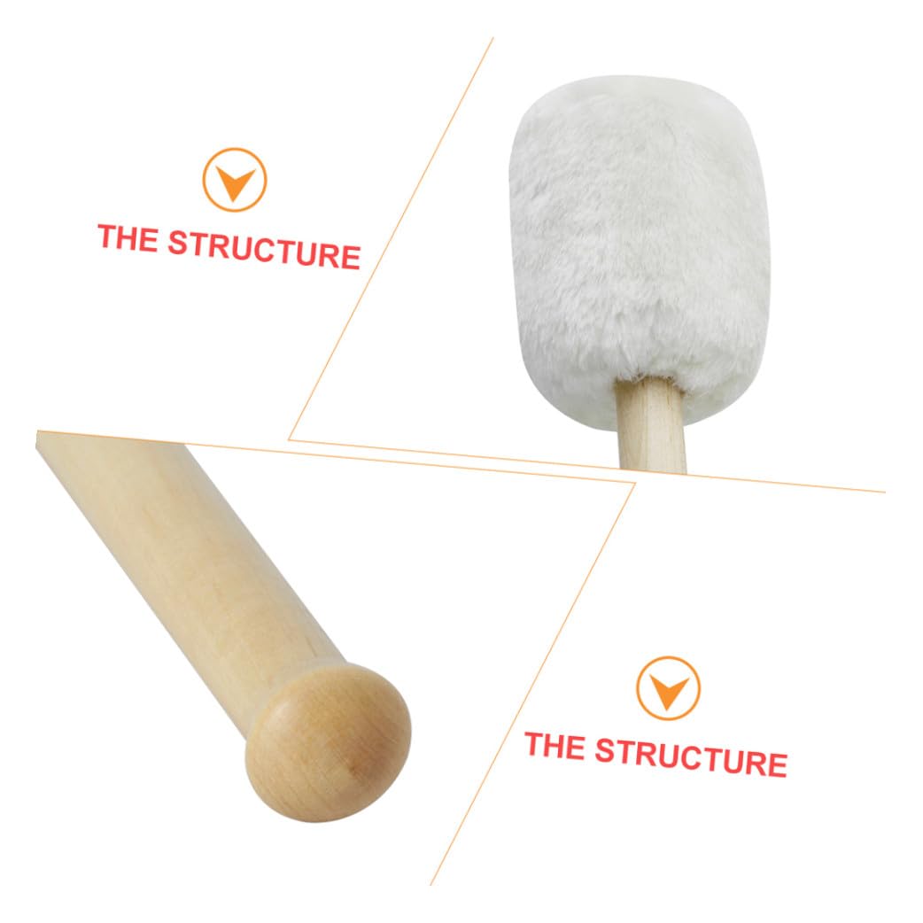 Bacchette Per Grancassa in Cashmere Con Manico in Legno Grandi Martelletti Per Grancassa Accessori Per Strumenti Percussione Per Banda Musicale e Principianti