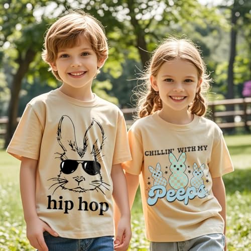 Easter T-Shirts Baby Boys Girls Short Sleeve Shirts Toddler Hip Hop Bunny Egg Tractor Graphic Tees Tops 2-7 Years4
