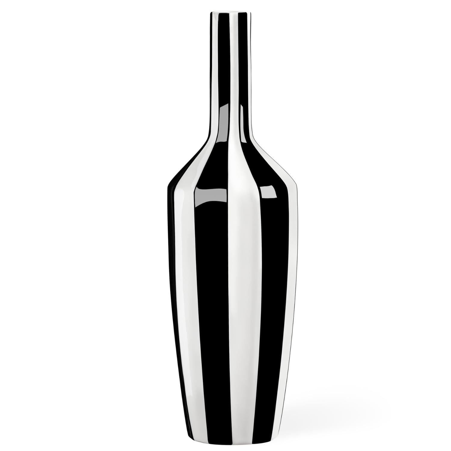 Torre & Tagus Vase, Ceramic, Black/White