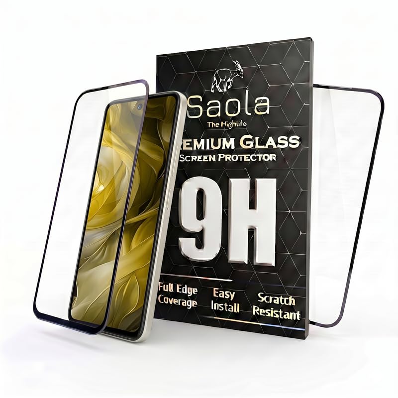 Image of Saola HD+ Oleophobic Tempered Glass For Lava Blaze duo 3 (Pack Of 2) with Hassle-less Installation Kit. Full screen Coverage. 6.67 inch