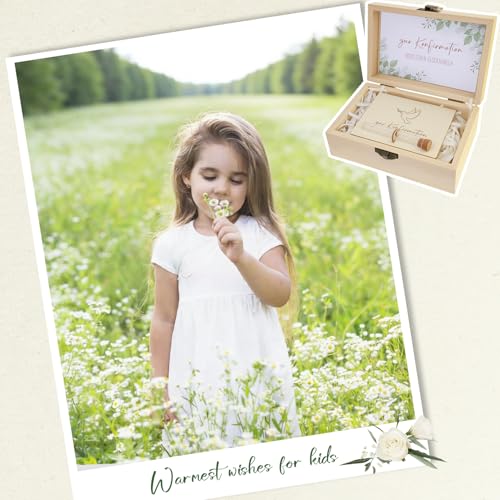 Konfirmation Geschenke, Geldgeschenke Verpackung Jungen Mädchen, Holzbox mit Eukalyptusblätter Grußkarte Holz Geldgeschenke für Konfirmation