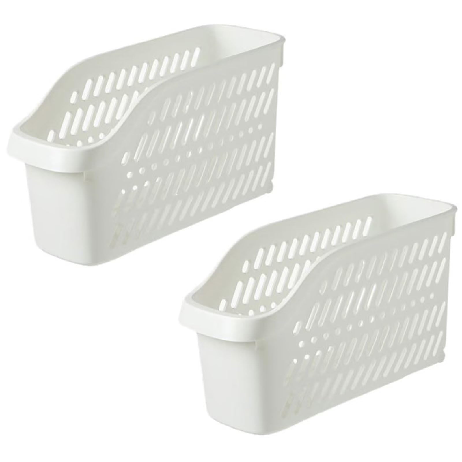 Typutomi 2PCS Under Sink Organizer, Pull Out Under Sink Storage Rack Pantry Organizer Plastic Desktop Storage Basket Multipurpose Organizer with Wheel for Bathroom Cabinet Storage(White)