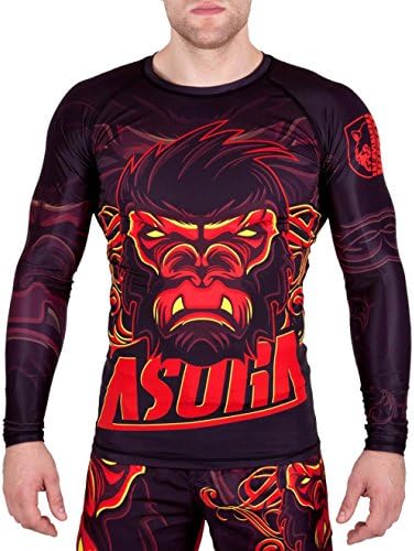 Asura Fightwear Men's Gorilla 2.0 Rash Guard MMA BJJ Black X-Large