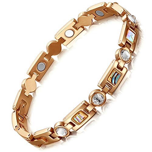 rainso, ein Elegantes Magnettherapie-Armband für Damen im Walking-Stil (golden), lindert effektiv Gelenkschmerzen, fürsorgliche Mütter, das Sich sehr gut für Liebhaber, Frauen und Freundinnen eignet Cover