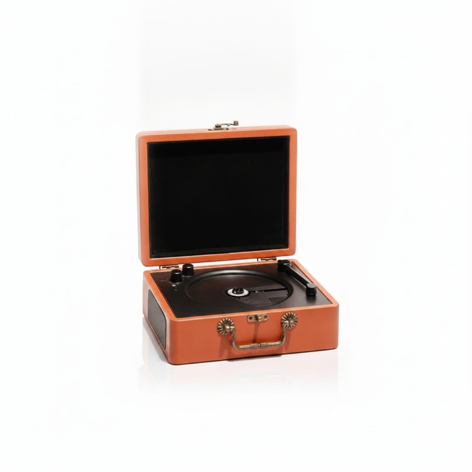 Compact Suitcase CD Player Vintage Portable CD Player with Speakers for Music Lovers, Audiophiles, Bedroom, Home Decor, Desk, Brown-image-28