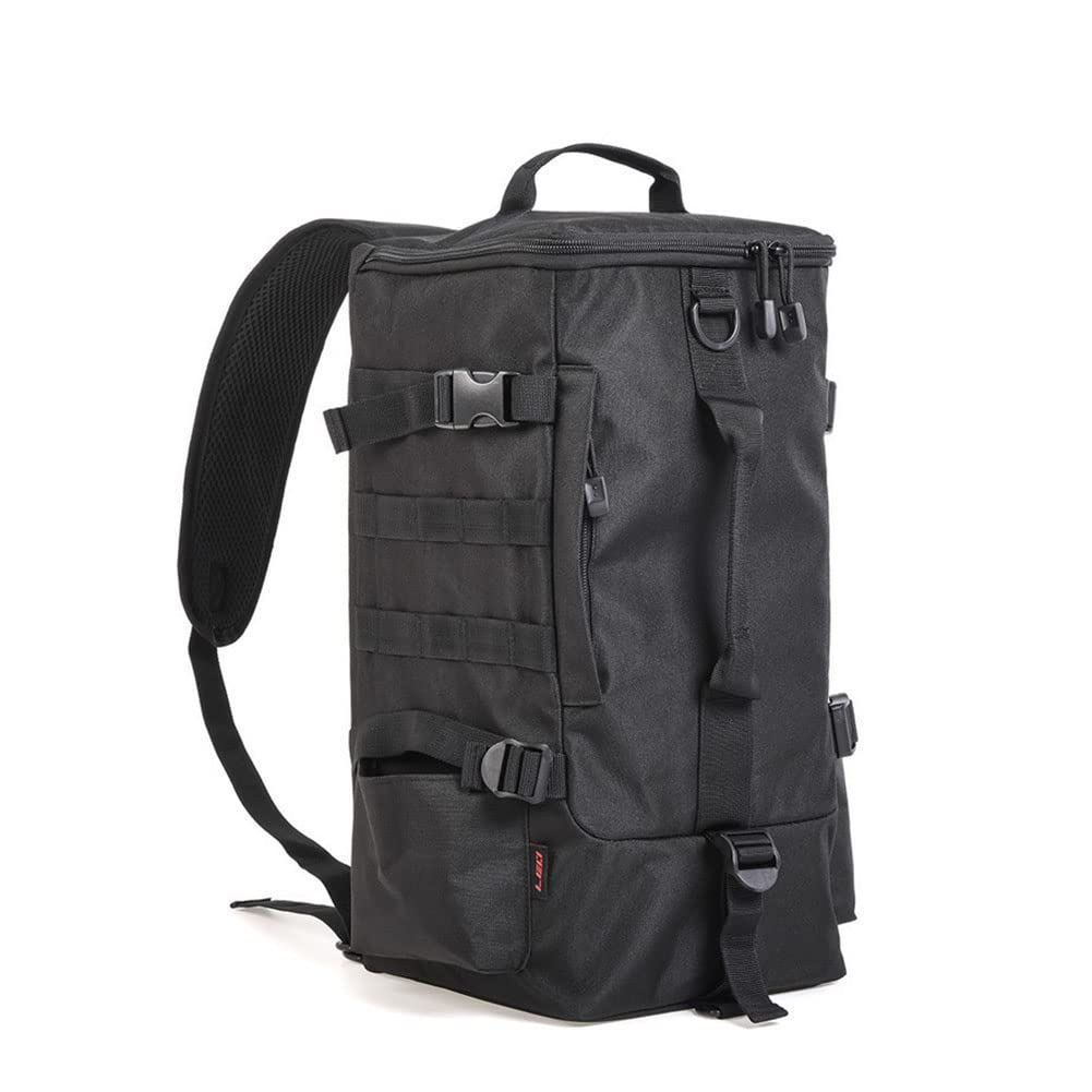 Mochila de Pesca, 2 Soportes para caña de Pescar, Mochila sin 4 Cajas de Aparejos, Bolsa de Equipo de Pesca Grande de 17.4 L para Pesca de Trucha, al Aire Libre, Camping, Senderismo, Negro