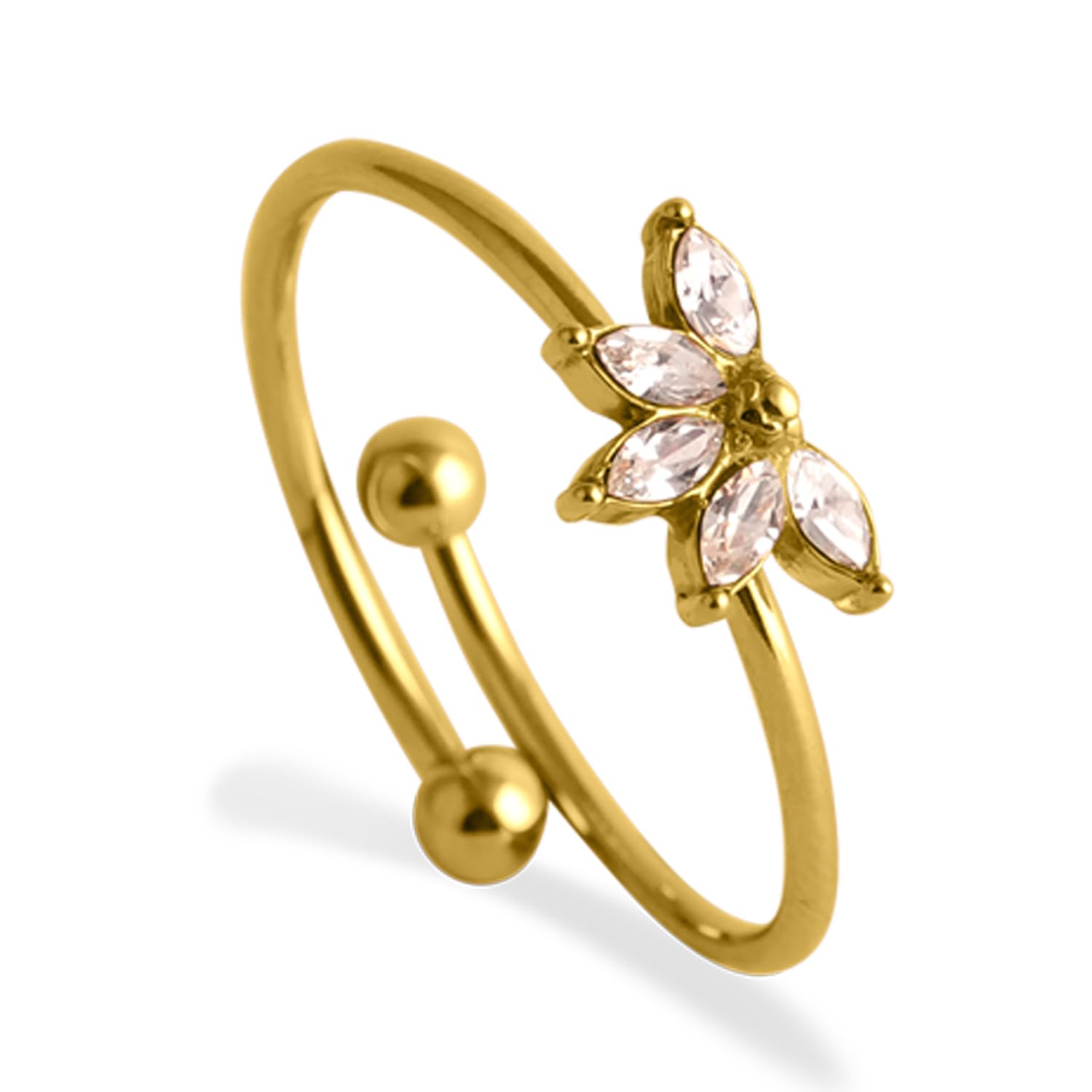 palmonas Floral Harmony Ring for Womens (Size - One Size) - Waterproof & Anti-Tarnish, Gift for Girls & Women-picture-12