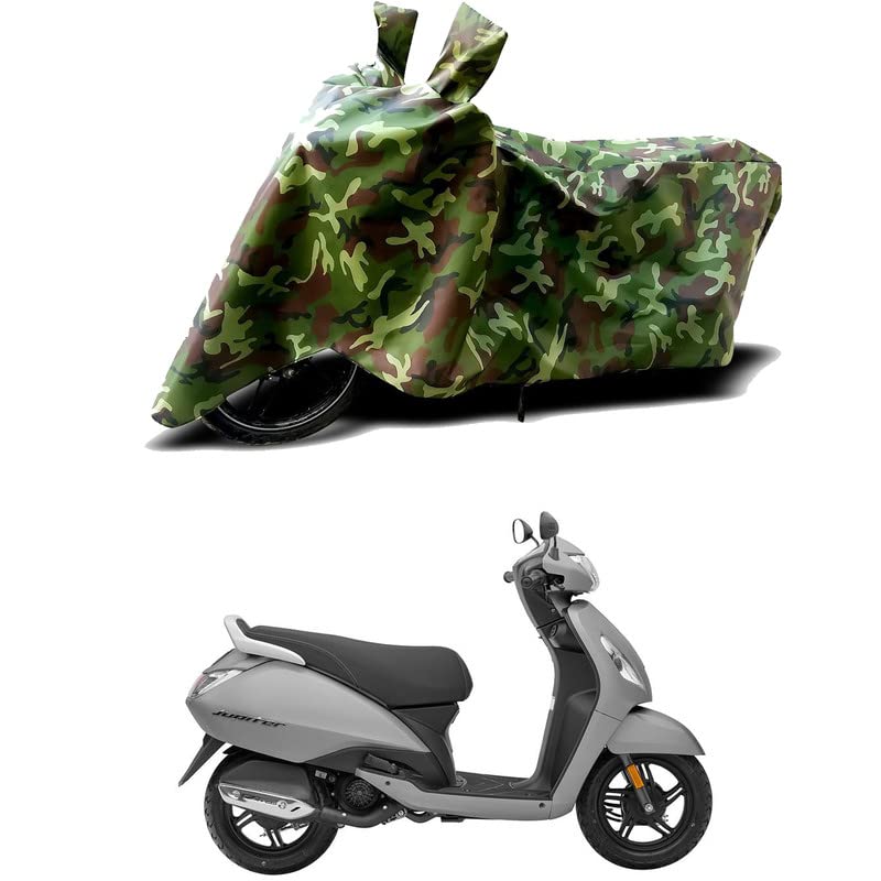 Image of 100% Water Resistant Bike Scooty Two Wheeler Body Cover Compatible for TVS Jupiter 125 Disc /UV-Rays /Heat Protection /Birds Dropping /Scratchproof /Dust Proof /Waterproof /All Varient[Green MJ]