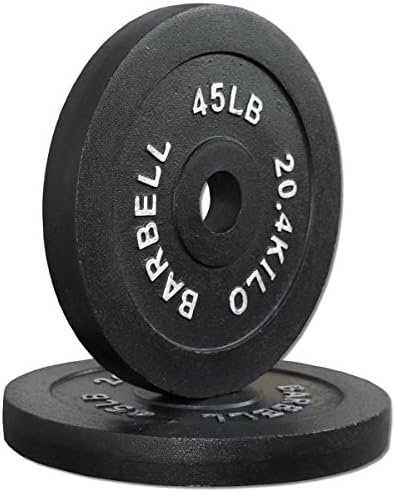 Deltech Fitness Compact 45 lb Cast Iron Olympic Weight Plate Pair