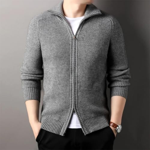 Men's Wool Zipper Cardigan Thickened Sweater Turtleneck Long Sleeve Casual Winter Wool Blend Knitted for Casual Daily Wear4