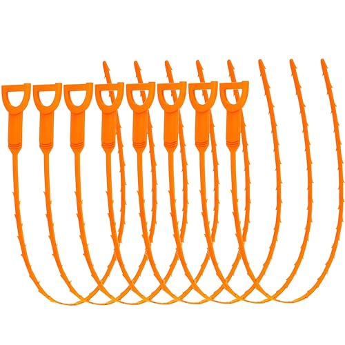 YIAOSUA 25 Inch Snake Drain Clog Remover Tool Hair Drain Cleaner Tool Drain Auger Hair Cleaning Tool fits Shower Kitchen Sink Bath Tub Bathroom 8 PCS