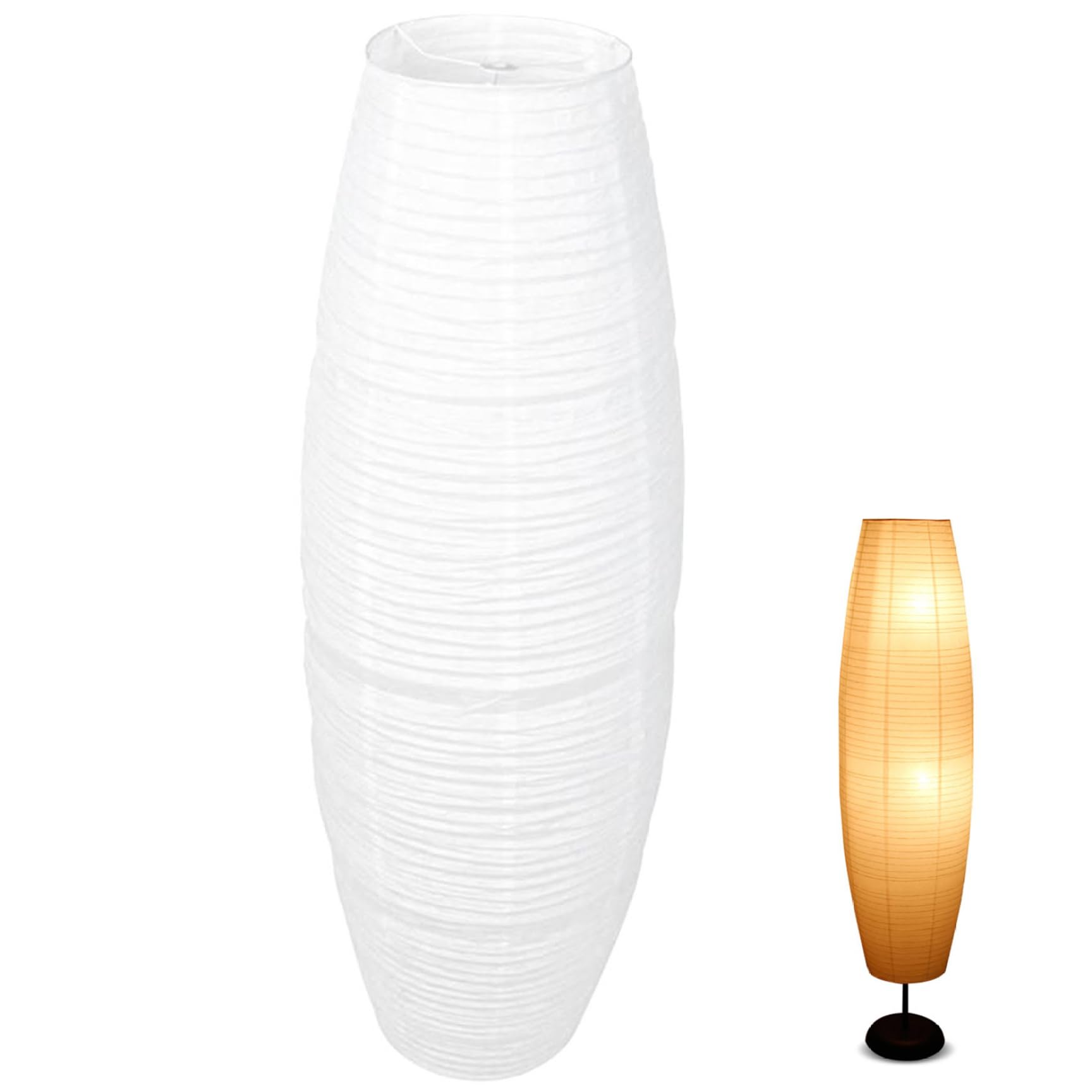 Sombra de Lámpara de Pie Moderna de Papel 43.3x12.6 Pulgadas para Sala de Estar o Dormitorio (Tira de Luz)