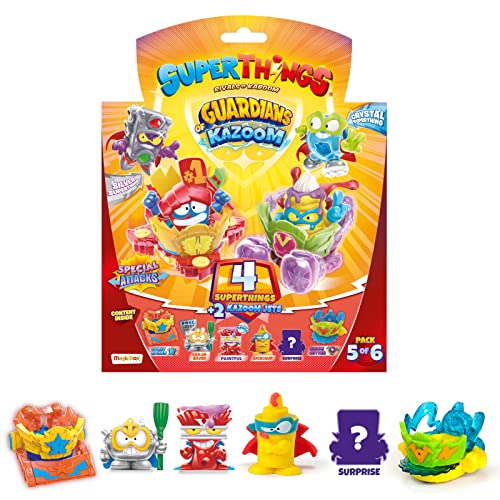 SUPERTHINGS RIVALS OF KABOOM Guardians Kazoom – Pack 4 (Incluye 1 capitán Plateado) y 2 Kazoom Jets, Version 5/6