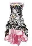 Zechun Junior Camo Strapless Evening Dresses Hi Lo Prom Gown Pink US4