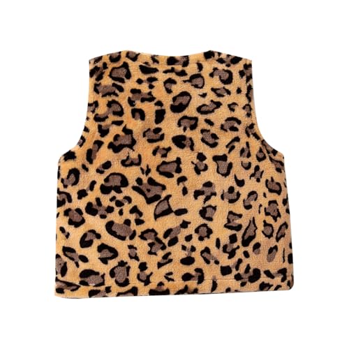 Moily Kids Girls Fleece Leopard Vest Winter Thick Button Down Outwear Jacket Lightweight Gilet2