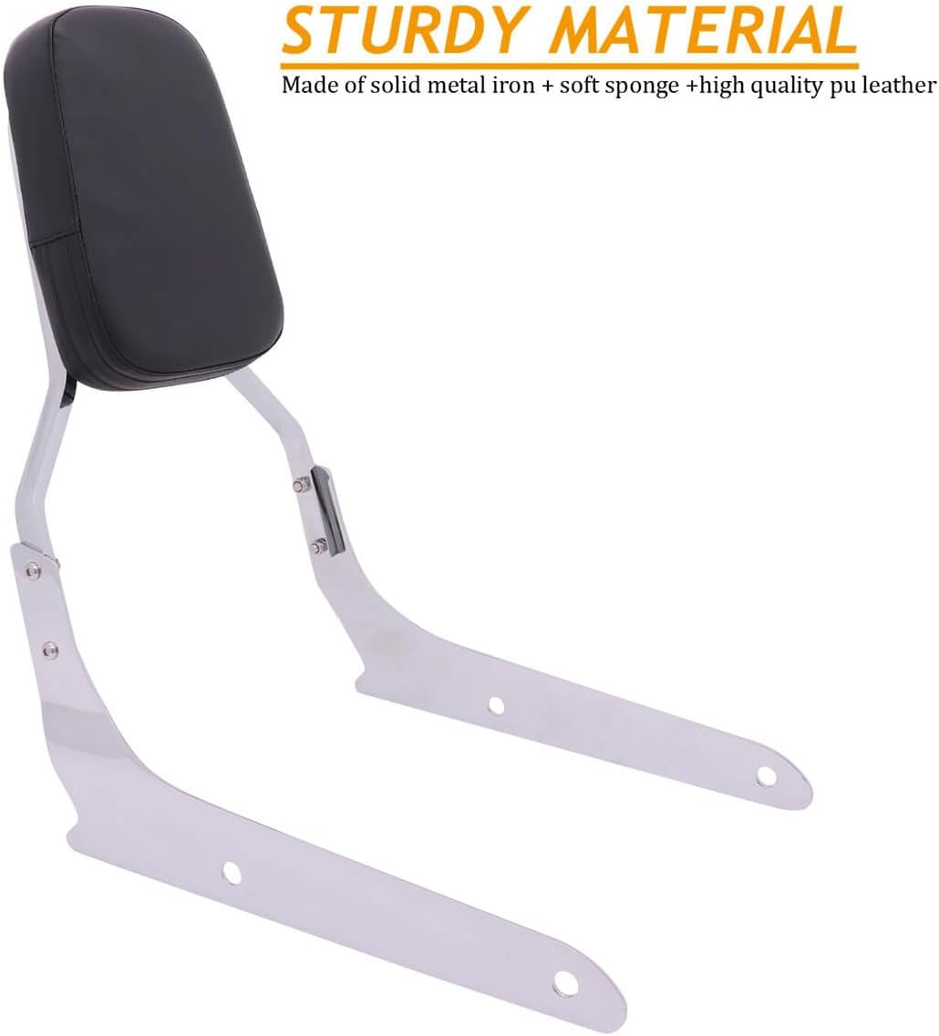 Passenger Sissy Bar Backrest for Honda Shadow 750 Spirit VT750C2 2007-2014 Phantom VT750C2B 2010-2019, Chrome