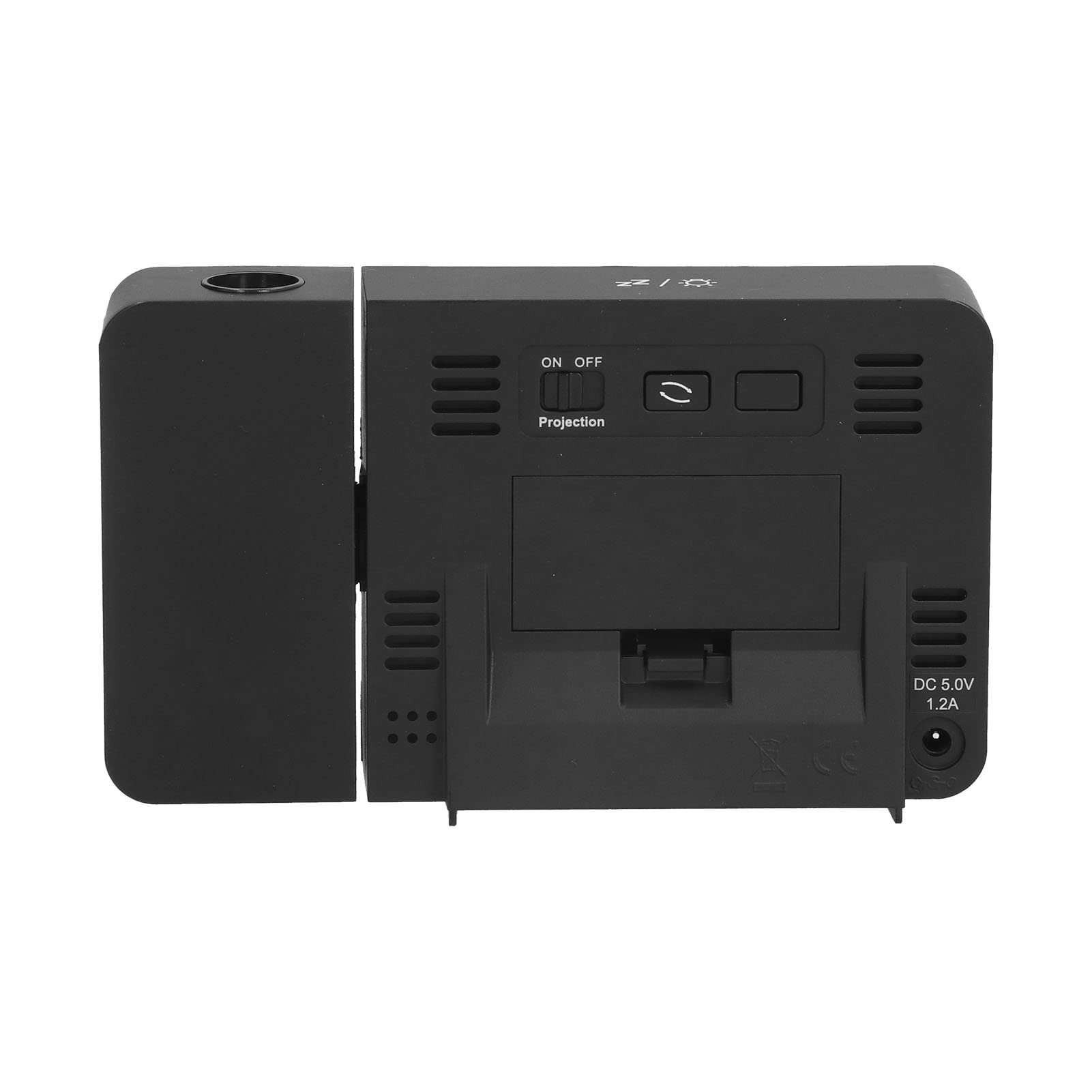 Reloj Despertador de Proyección con Rotación de 180° con Pantalla LED y Termómetro para Uso Doméstico Reloj Digital Compacto (Negra)
