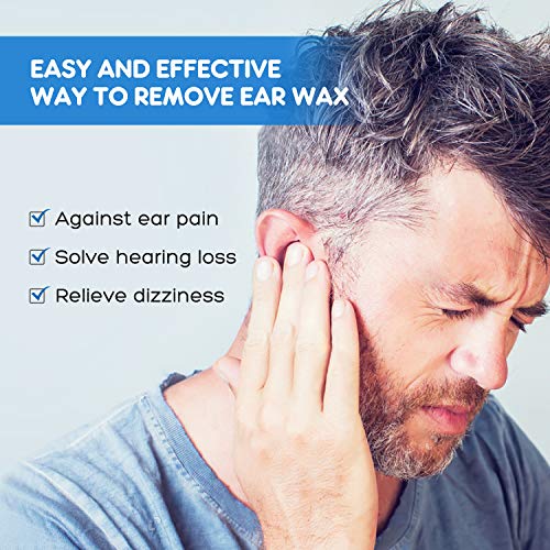 ETEREAUTY Ear Wax Removal Tool, Ear Cleaning Irrigation Kit, Includes 25 Disposable Tips, Basin, Syringe, Long Hose, Curette Set, Towel and Cotton Swab