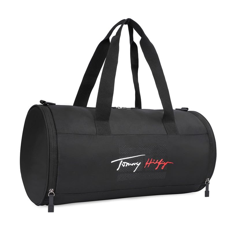Image of Tommy Hilfiger Unisex Polyester Freeman Gym Bag Duffel - Black,24.5 Cm