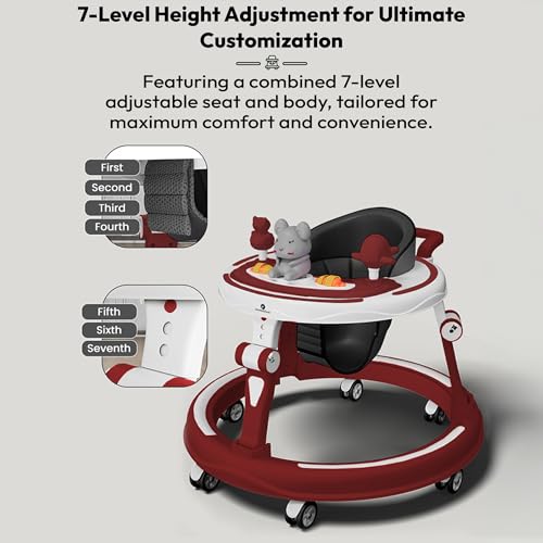 Image of StarAndDaisy Baby Walkers for 9 Months + Or 6-24 Month Baby Boy Girl /360Walker for Kids with 7 Level Height Adjustment /Walker for Baby with Switchable Food & Musical Toy Tray.