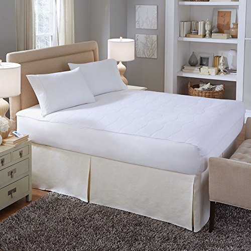 Serta Plush Velour Electric Heated Mattress Pad with Programmable Digital Controller, Queen Size, White