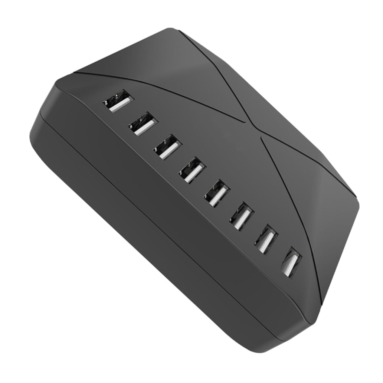 Caricatore USB Multiplo 40w in Abs Nero, Stazione Portatile